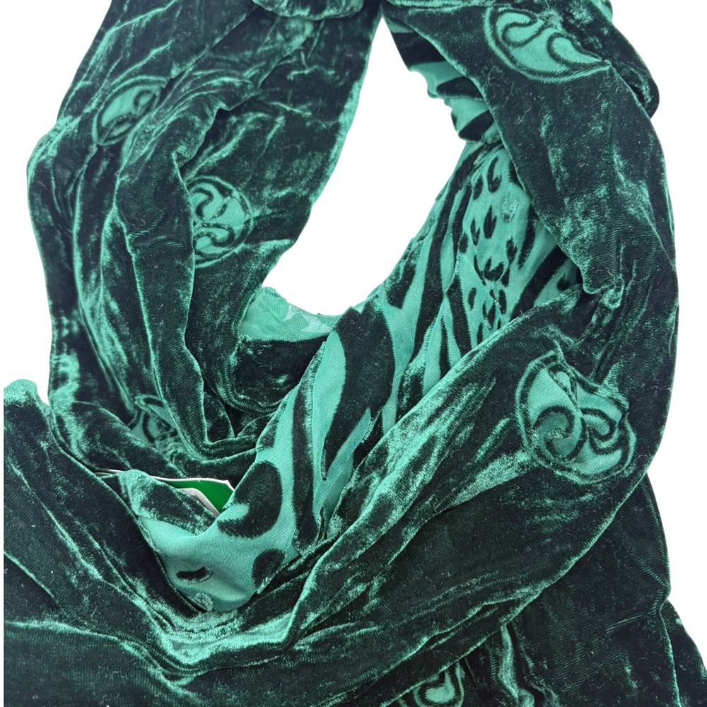 Traditional Craft Silk‎ Devore Scarf Celtic Design Green Burnout Velvet Dublin